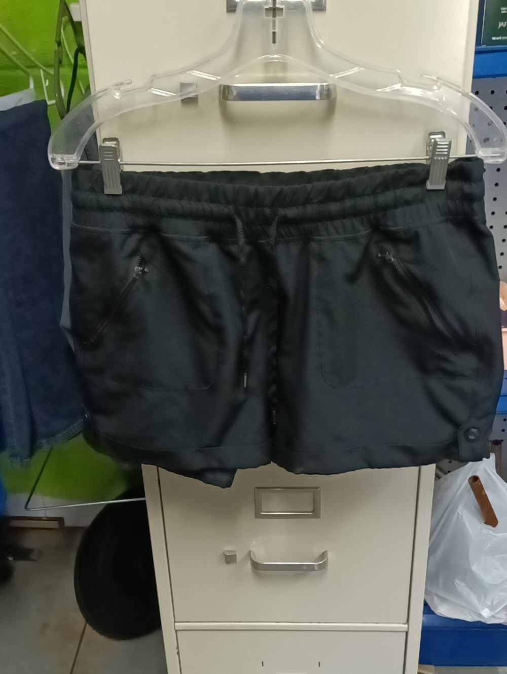 Tangerine Black Women's Athletic Drawstring Shorts with Zip Pockets